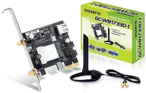 A-GC-WB1733D-I | Gigabyte GC-WB1733D-I - Eingebaut - Kabellos - PCI Express - WLAN / Bluetooth - Wi-Fi 5 (802.11ac) - 1733 Mbit/s | GC-WB1733D-I | PC Komponenten