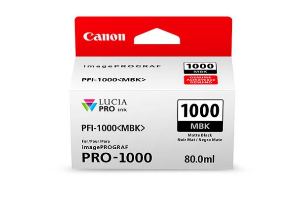 Y-0545C001 | Canon PFI-1000MBK Tinte Mattschwarz - Tinte auf Pigmentbasis - 80 ml | 0545C001 | Verbrauchsmaterial