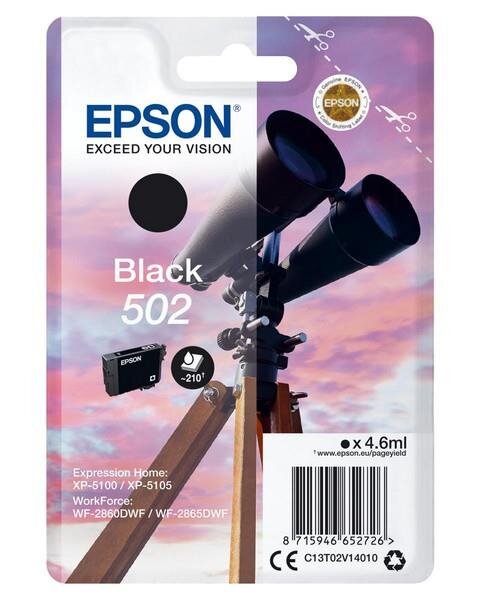 Y-C13T02V14010 | Epson Singlepack Black 502 Ink - Standardertrag - Tinte auf Pigmentbasis - 4,6 ml - 210 Seiten - 1 Stück(e) | C13T02V14010 | Verbrauchsmaterial