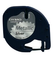 Dymo LetraTAG - Metal Silver - Rolle (1,2 cm x 4 m) 1 Rolle(n) Band