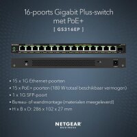 N-GS316EP-100PES | Netgear GS316EP-100PES - Managed -...