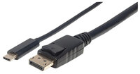 P-152471 | Manhattan USB-C auf DisplayPort-Adapterkabel - Konvertiert das Alternate-Mode-Signal in ein DisplayPort 4K-Ausgangssignal - 1 m - schwarz - 1 m - USB Typ-C - DisplayPort - Männlich - Männlich - Gerade | 152471 | Zubehör