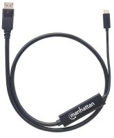 P-152471 | Manhattan USB-C auf DisplayPort-Adapterkabel - Konvertiert das Alternate-Mode-Signal in ein DisplayPort 4K-Ausgangssignal - 1 m - schwarz - 1 m - USB Typ-C - DisplayPort - Männlich - Männlich - Gerade | 152471 | Kabel / Adapter |