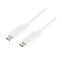 LogiLink CU0131 - 1 m - USB C - USB C - USB 3.2 Gen 2 (3.1 Gen 2) - 10000 Mbit/s - Weiß | CU0131 | Zubehör