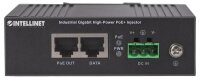 Intellinet Gigabit High-Power PoE+ Industrie-Injektor - 1 x 30 Watt-Port - IEEE 802.3at/af Power over Ethernet (PoE+/PoE) - Metallgehäuse - Gigabit Ethernet - 10,100,1000 Mbit/s - IEEE 802.3,IEEE 802.3ab,IEEE 802.3af,IEEE 802.3at,IEEE 802.3u - Schwarz - P