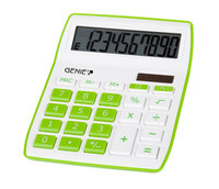 Genie 840 G - Desktop - Display-Rechner - 10 Ziffern - Display klappbar - Batterie/Solar - Grün - Weiß