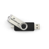 P-MR932-2 | MEDIARANGE MR932-2 - 32 GB - USB Type-A / Micro-USB - 2.0 - 15 MB/s - Drehring - Schwarz - Silber | MR932-2 | Verbrauchsmaterial