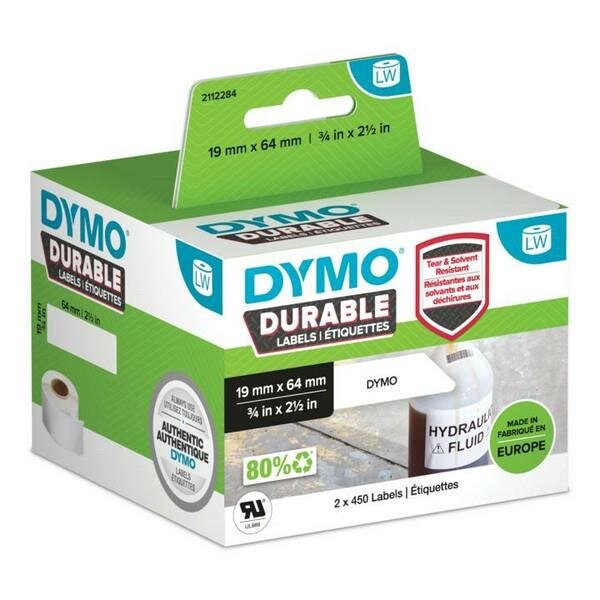 Y-2112284 | Dymo LabelWriter™ Durable Etiketten - 19 x 64mm - Weiß - Selbstklebendes Druckeretikett - Polypropylen (PP) - 1,9 cm - 6,4 cm - 900 Stück(e) | 2112284 | Verbrauchsmaterial