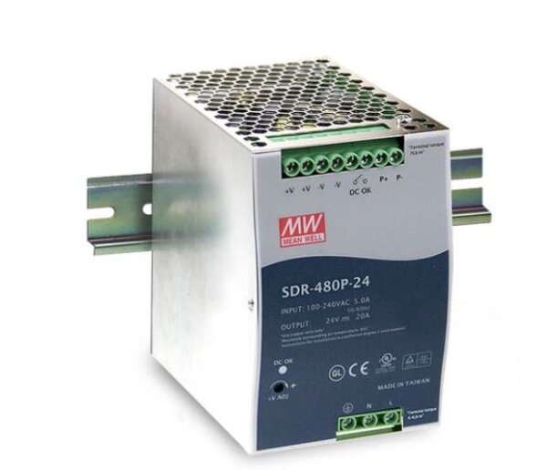 L-SDR-480P-48 | Meanwell MEAN WELL Stromversorgung - 480 W - 90 - 264 V - 720 W - 47 - 63 Hz - Aktiv - 14 ms | SDR-480P-48 | PC Komponenten