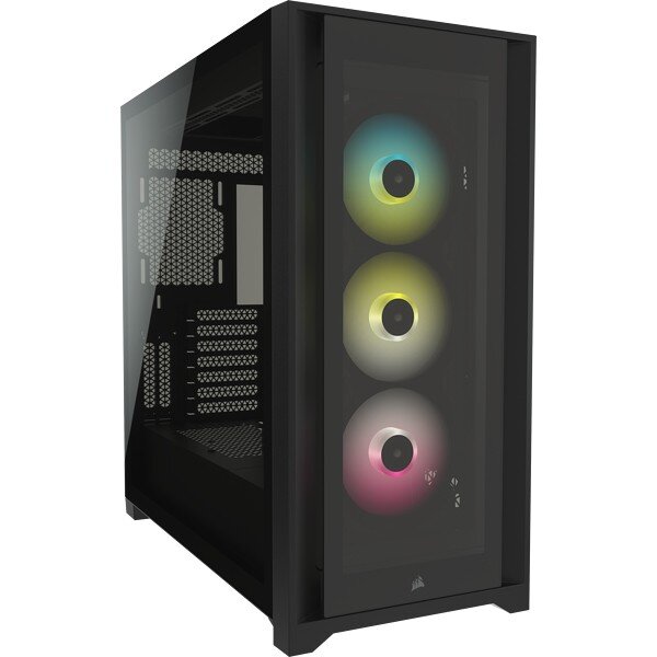 Corsair iCUE 5000X RGB - Midi Tower - PC - Kunststoff - Stahl - Gehärtetes Glas - Schwarz - ATX,EATX,ITX - Gaming