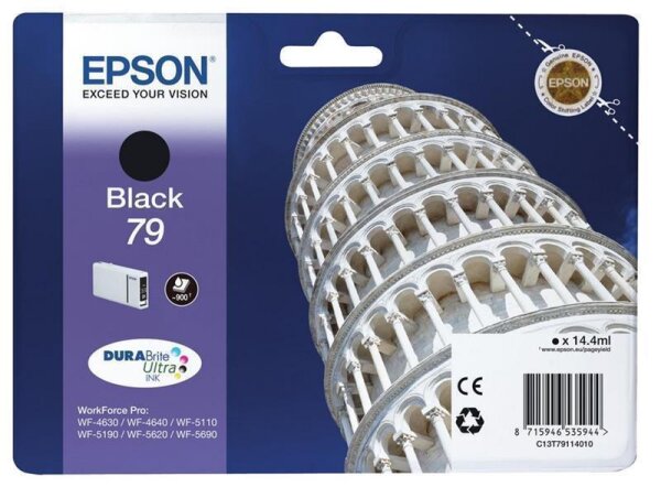Y-C13T79114010 | Epson Tower of Pisa Tintenpatrone 79 Black - Standardertrag - Tinte auf Pigmentbasis - 1 Stück(e) | C13T79114010 | Verbrauchsmaterial