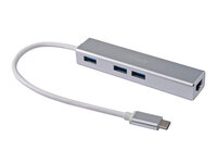 P-133481 | Equip USB-Hub USB-C St -> 3x USB 3.0 Bu+ Gigabit 0.15cm sw | 133481 | Zubehör