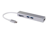 P-133480 | Equip USB-Hub USB-C St -> 5x USB 3.0 Bu 0.15cm 4K/30Hz sw | 133480 | Zubehör
