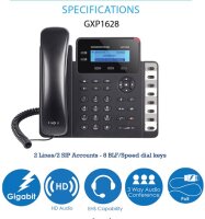 L-GXP1628 | Grandstream GXP1628 - DECT-Telefon - Freisprecheinrichtung - 500 Eintragungen - Schwarz | GXP1628 | Telekommunikation