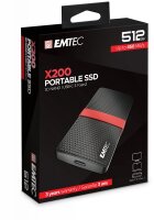 P-ECSSD512GX200 | EMTEC X200 - 512 GB - USB Typ-C - 3.2 Gen 1 (3.1 Gen 1) - 450 MB/s - Schwarz - Rot | Herst. Nr. ECSSD512GX200 | SSDs | EAN: 3126170170262 |Gratisversand | Versandkostenfrei in Österrreich