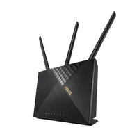 ASUS 4G-AX56 - Wi-Fi 6 (802.11ax) - Dual-Band (2,4 GHz/5 GHz) - Eingebauter Ethernet-Anschluss - 3G - Schwarz - Tabletop-Router