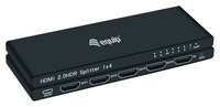 Equip Ultra-Slim 4-Port HDMI 2.0 Splitter - HDMI - 4x HDMI - 3840 x 2160 Pixel - Schwarz - Aluminium - 4K Ultra HD