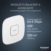 N-WAX630-100EUS | Netgear WAX630 - 6000 Mbit/s - 1200 Mbit/s - 2400 Mbit/s - 100,1000,2500 Mbit/s - IEEE 802.11ax,IEEE 802.11i,IEEE 802.3af,IEEE 802.3at - 200 Benutzer | WAX630-100EUS | Netzwerktechnik | GRATISVERSAND :-) Versandkostenfrei bestellen in Ös