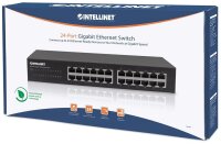 P-561273 | Intellinet 24-Port Gigabit Ethernet Switch - 24 x 10/100/1000 Mbit/s RJ45-Ports - IEEE 802.3az (Energy Efficient Ethernet) - Desktop - 19" Rackmount - Metall - Gigabit Ethernet (10/100/1000) - Vollduplex - Rack-Einbau | 561273 | Netzwerktechnik