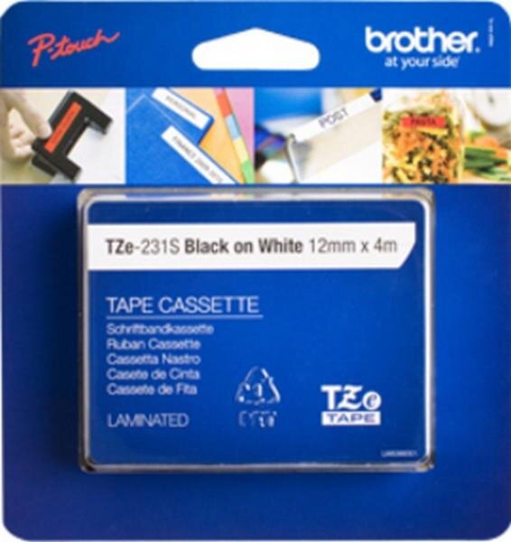 Y-TZE231S2 | Brother TZE-231S - Schwarz auf weiss - TZe - 1,2 cm - 4 m - Sichtverpackung - 1,2 cm | TZE231S2 | Verbrauchsmaterial