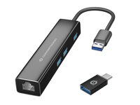 Conceptronic USB-Hub 3Port USB-C->USB-A 3.0/Giga.+Adapter - Hub - 3-Port