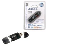 Y-CR0007 | LogiLink Cardreader USB 2.0 Stick external for SD/MMC - Schwarz - 480 Mbit/s - USB 2.0 | CR0007 | PC Komponenten