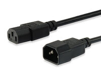 Equip Y-Netzverlängerung IEC C13 -> C14 3M St/Bu schwarz - 3 m
