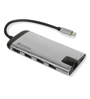 I-49142 | Verbatim 49142 - USB 3.2 Gen 1 (3.1 Gen 1) Type-C - USB 3.2 Gen 1 (3.1 Gen 1) Type-C - MicroSD (TransFlash) - 1000 Mbit/s - Schwarz - Silber - Metall | 49142 | Zubehör