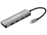 A-136-32 | SANDBERG USB-C Dock HDMI+3xUSB+PD 100W - Verkabelt - USB 3.2 Gen 1 (3.1 Gen 1) Type-C - 100 W - Grau - 4K Ultra HD - Aluminium | 136-32 | PC Systeme