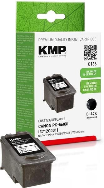 I-1581,4001 | KMP Patrone Canon PG-560XL/PG560XL black 400 S. C136 refille - Wiederaufbereitet | 1581,4001 | Verbrauchsmaterial