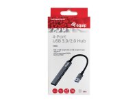 GRATISVERSAND | P-128960 | Equip 4-PORT-USB 3.0/2.0-HUB - USB 3.2 Gen 1 (3.1 Gen 1) Type-A - USB 2.0 - USB 3.2 Gen 1 (3.1 Gen 1) Type-A - 5000 Mbit/s - Schwarz - Grau - Aluminium - 0,15 m | HAN: 128960 | USB-Hubs | EAN: 4015867227602