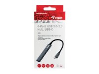 GRATISVERSAND | P-128961 | Equip 4-Port-USB 3.0/2.0-Hub - USB 3.2 Gen 1 (3.1 Gen 1) Type-C - USB 2.0 - USB 3.2 Gen 1 (3.1 Gen 1) Type-A - 5000 Mbit/s - Schwarz - Grau - Aluminium - 0,15 m | HAN: 128961 | USB-Hubs | EAN: 4015867227619