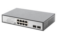 P-DN-95140 | DIGITUS 8-Port Gigabit PoE Switch, 19 Zoll, Unmanaged, 2 Uplinks | DN-95140 | Netzwerktechnik
