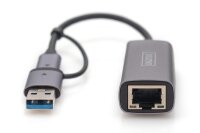 ADN-3028N | DIGITUS USB Type-C Gigabit Ethernet Adapter 2.5G, USB-C + USB A (USB3.1/3.0) | Herst. Nr. DN-3028 | Controller | EAN: 4016032473572 |Gratisversand | Versandkostenfrei in Österrreich