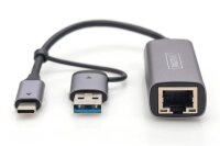 ADN-3028N | DIGITUS USB Type-C Gigabit Ethernet Adapter 2.5G, USB-C + USB A (USB3.1/3.0) | Herst. Nr. DN-3028 | Controller | EAN: 4016032473572 |Gratisversand | Versandkostenfrei in Österrreich