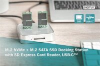 ADA-71546N | DIGITUS M.2 NVMe + M.2 SATA SSD Docking Station mit SD-Express Kartenleser, USB-C | Herst. Nr. DA-71546 | Zubehör PC | EAN: 4016032475835 |Gratisversand | Versandkostenfrei in Österrreich