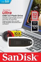 Y-SDCZ48-032G-U46 | SanDisk Ultra - 32 GB - USB Typ-A - 3.2 Gen 1 (3.1 Gen 1) - 100 MB/s - Dia - Schwarz | SDCZ48-032G-U46 | Flash-Speicher |