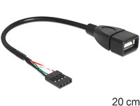 P-83291 | Delock 83291 - 0,2 m - USB A - Schwarz | 83291 | Zubehör