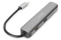 ADA-70892N | DIGITUS USB-C Dock, 5-Port | Herst. Nr....