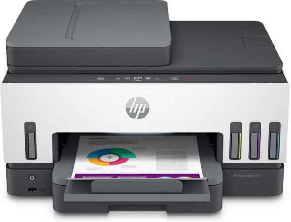 Y-28C02A#BHC | HP Smart Tank 7605 All-in-One - Drucken - Kopieren - Scannen - Faxen - ADF und Wireless - Automatische Dokumentenzuführung (35 Blatt); Scannen an PDF; Beidseitiger Druck - Thermal Inkjet - Farbdruck - 4800 x 1200 DPI - A4 - Direktdruck - Gr