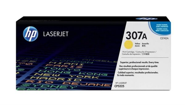 A-CE742A | HP Color LaserJet 307A - Tonereinheit Original - Yellow - 7.300 Seiten | CE742A | Verbrauchsmaterial