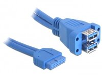 Delock Kabel USB 3.0 Pin Header Buchse > 2 x USB 3.0-A Buchse - USB 3.0 Pin Header 19 Pin Buchse - 2 x USB 3.0-A Buchse