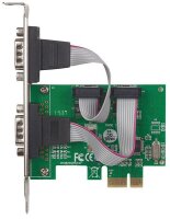 GRATISVERSAND | P-152082 | Manhattan Serielle PCI-Express-Karte - Zwei DB9-Ports - geeignet für PCI Express x1 - x4 - x8 und x16 Lanes - PCIe - Seriell - CE - FCC - 2,5 Gbit/s - 68 mm - 120 mm | HAN: 152082 | Controller | EAN: 766623152082