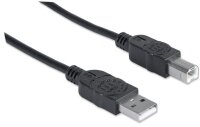 GRATISVERSAND | P-333368 | Manhattan Hi-Speed USB B Anschlusskabel - USB 2.0 - Typ A Stecker - Typ B Stecker - 480 Mbps - 1,8 m - Schwarz - 1,8 m - USB A - USB B - USB 2.0 - Männlich/Männlich - Schwarz | HAN: 333368 | Kabel / Adapter | EAN: 766623333368