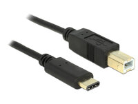 Delock 2m - USB2.0-C/USB2.0-B - 2 m - USB B - USB C - USB 2.0 - Männlich/Männlich - Schwarz