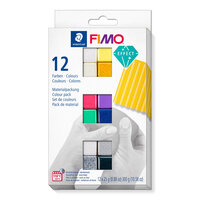 STAEDTLER FIMO 8013 C - Knetmasse - Schwarz - Blau - Gold - Grün - Grau - Violett - Rot - Silber - Weiß - Gelb - 12 Stück(e) - 300 g - 25 g - 12 Stück(e)
