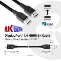 P-CAC-1061 | Club 3D DisplayPort 1.4 HBR3 8K Kabel St./St. 5m | Herst. Nr. CAC-1061 | Kabel / Adapter | EAN: 8719214471170 |Gratisversand | Versandkostenfrei in Österrreich