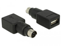 P-65898 | Delock 65898 - PS/2 - USB Typ-A - Schwarz - Edelstahl | 65898 | Zubehör