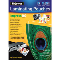 Fellowes Laminating Pouches Impress 100 Micron - Taschen für Laminierung - 100 Mikrometer