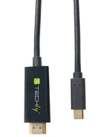 Techly USB Typ C zu HDMI Alternate Kabel, 4K, 2m, schwarz